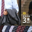 ネクタイ 3本 セット おしゃれ メンズ プレゼント 結婚式 ギフト ねくたい 洗濯 AT ブランド 無地 柄 赤 青 ネイビー 黒 紺 濃紺 銀色 グレー 紫...