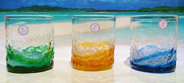 琉球ガラス★潮騒でこぼこグラス(3色)★沖縄・人気・土産・琉球グラス・かわいい・ギフト・祝い・プレゼント…