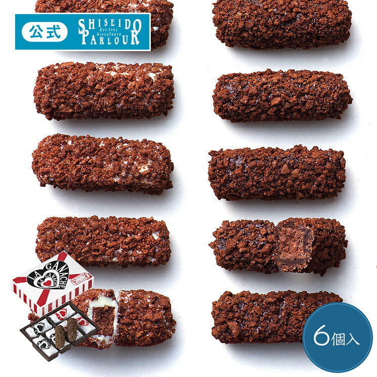 人気 お菓子 プチギフト 資生堂パーラー ラ・ガナシュ 6個入 2種6個 チョコレート ショコラ 人気 スイーツ 個包装 プチサイズ お配り おまとめ買い プティギフト ばらまき 記念品 感謝品 謝恩会 配送日指定可 メッセージカード