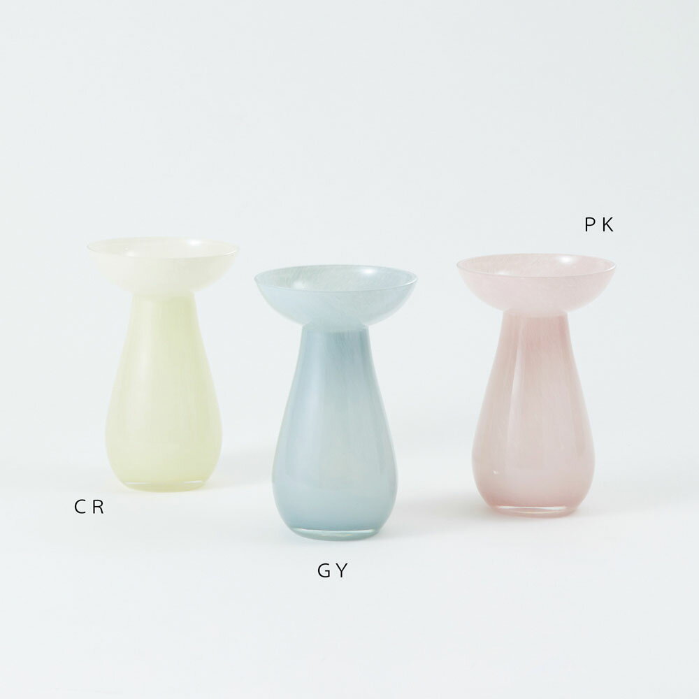 shesayガラス ミルキーGLASSフラワーベースコル 高さ18cm 花瓶 おしゃれ 口径3.5cm フラワーベース 花瓶 アジサイ シャクヤク ガラス 色付き ミルキー 2層 カラーガラス かわいい パステルカラー インテリア 旧:SHISEI-Hornplease 母の日のサムネイル