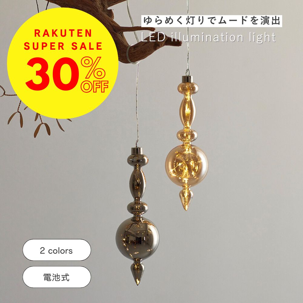 【4日～SALE価格】公式 shesay ガラスのLEDイルミネーション ライト 2カラー 照明 ペンダント オーナメ..