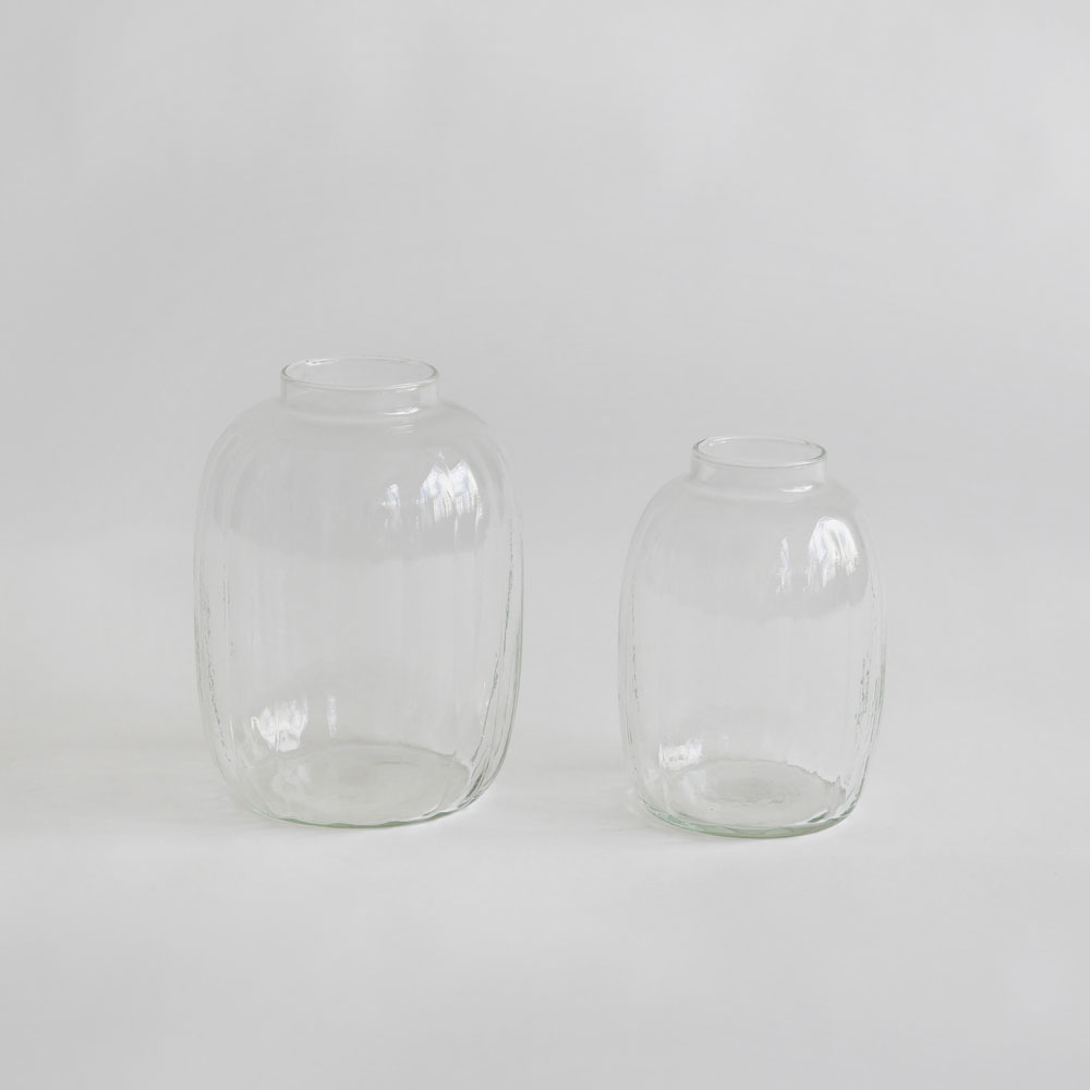 公式 花瓶 おしゃれ shesay 高さ18cm 口径6cm リューズガラスブロードラインフラワーベースジェルム(S) リューズガラス フラワーベース ガラス エシカル ハンドメイド リサイクル ECO 母の日