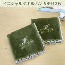 母の日 プレゼント 実用的【イニシャルHのタオルハンカチグリーン2枚】ハンカチ イニシャル 刺繍 ハンカチ マザー 記念品 名入れ プレゼント タオルハンカチ ギフト イニシャルタオル イニシャル刺繍ハンカチ ギフト 女性 内祝い お返し 刺繍入りハンカチ 今治