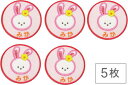 【名入れワッペンうさぎ/ピンク5枚】まとめ買い お名前ワッペン 5枚 今治 丸