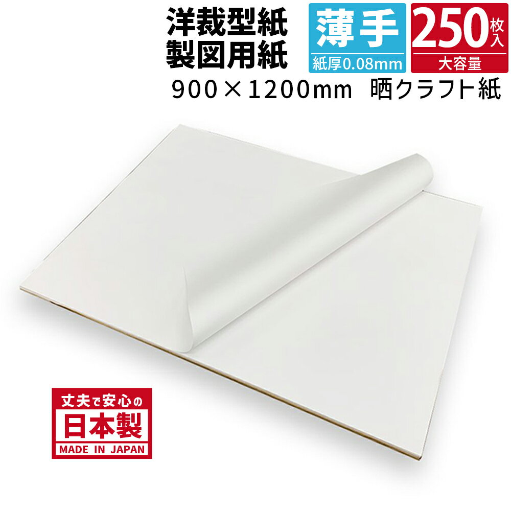 商品名/パターン用紙65(晒クラフト紙) 900×1200mm 紙厚0.08mm 【250枚】