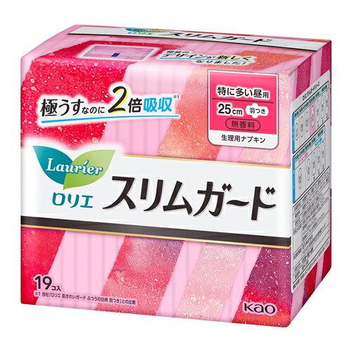 【ロリエ スリムガード 特に多い昼用 羽つき 19コ入の商品詳細】 瞬間吸収のロリエ 極うすなのに頼れる2倍吸収※1 ベタつき、ゴワつき、ムレなしへ 独自のストレスフリー設計 ●表面の液残りを20％カット※2さらさら長続き ●表面のなめらかさが15％アップ※2快適なつけ心地 ●しなやかフィットで多い日も余裕 ●全面通気性シートでムレにくい ●無香料（医薬部外品） ※1当社「ロリエ肌きれいガードふつうの日用羽つき」との比較 ※2当社従来品比（2021年2月時点） 【使用上の注意】 お肌に合わない時は医師に相談してください。 使用後のナプキンは個別ラップに包んですててください。 トイレに流さないでください。 使用後のナプキンは専用箱にすててください。 【保管上の注意】 開封後は、ほこりや虫等が入り込まないよう、衛生的に保管してください。 広告文責： 株式会社しとん TEL 078-600-0366