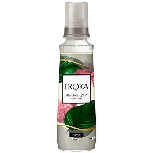 【IROKA ハンサムリーフ 本体の商品詳細】 ●香水のように香り高いプレミアム柔軟剤 IROKA ●素肌のあたたかさを想わせる「ピュアムスク※1 」と、香水には欠かせない「アンバー」を贅沢※2 に使用。 ●香水のように上質、なのに透明感あふれるその香りは、あなたらしい美しさを、上品にさりげなく引き立てる。 ※1 天然ムスク香気の主成分と同構造のl-Muscone ※2 メーカー柔軟剤比 ●ハンサムリーフの香り：フレッシュなリーフィ、アップルに奥深いムスク、アンバーを重ねた 凛とした、ユニセックスな香り。 ●アップサイクル香料※3配合 ●天然香料※3配合 ●着用中香り続ける ●植物由来の柔軟成分配合 ●抗菌※4防臭効果 ※3 香料中 ※4 すべての菌の増殖を抑制するわけではありません 【使用方法】 ・全自動・ドラム式の場合：柔軟仕上げ剤の投入口に本品を入れ、洗たくします。 ・二槽式・洗いおけの場合：すすぎの水がきれいになったら本品を入れ、3分まわすか、ひたした後、脱水します。 【注意事項】 ・用途外に使わない。 ・子供の手の届く所に置かない。 ・認知症の方などの誤飲を防ぐため、置き場所に注意する。 ・洗たく機のフタなどのプラスチック部分に原液がついた時はすぐに水でふきとる。放置すると傷むことがある。 ・原液が直接衣料にかからないようにする。 ・使用の時は、液が目に入らないように注意する。 ・柔軟仕上げ剤の投入口や、自動投入機能付き洗たく機のタンクを使う場合は、洗たく機の取扱説明書に従う。 ・高温や低温、直射日光をさけて、保管する。 ※保管条件により色味が若干変化することがありますが、性能に問題はありません。 ※透明タイプの柔軟剤です。他の柔軟剤、乳白色タイプの柔軟剤と混ぜないでください。 広告文責： 株式会社しとん TEL 078-600-0366