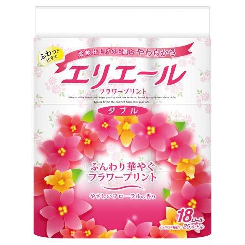 Rakuten - エリエール トイレットティシュー フラワープリント 18R ダブル 4902011700466