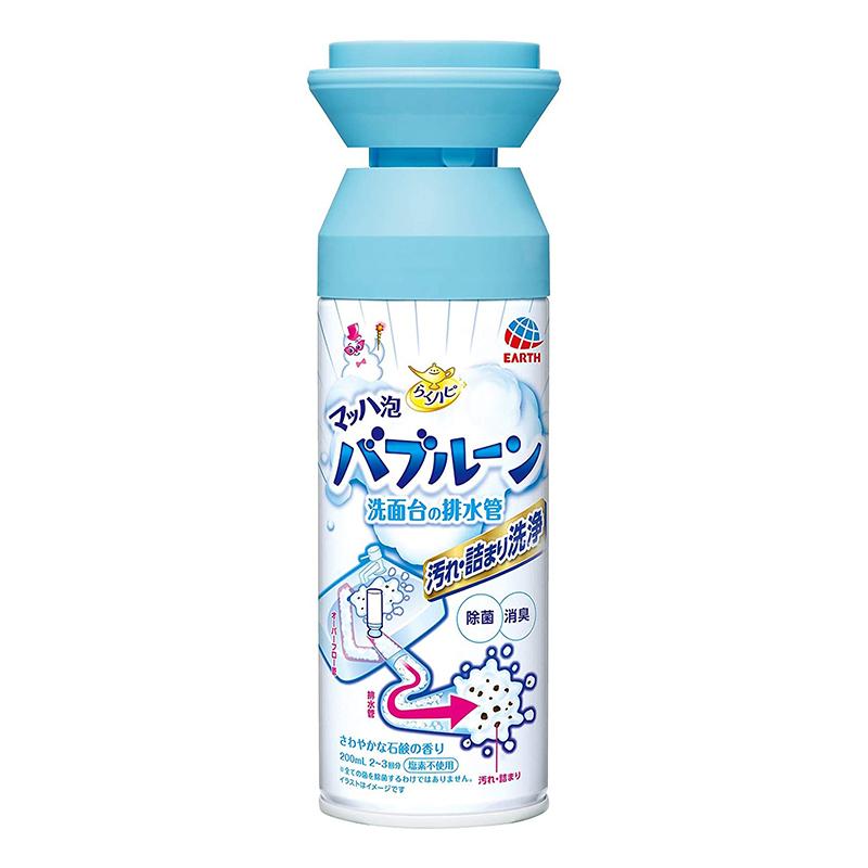Rakuten - アース製薬 らくハピ マッハ泡バブルーン 洗面台の排水管 200ml 4901080686312 -mi 排水官 洗浄 消臭 浸透除菌