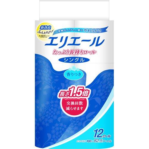 Rakuten - エリエール トイレットペーパー 82.5m シングル(12ロール) 4902011822847
