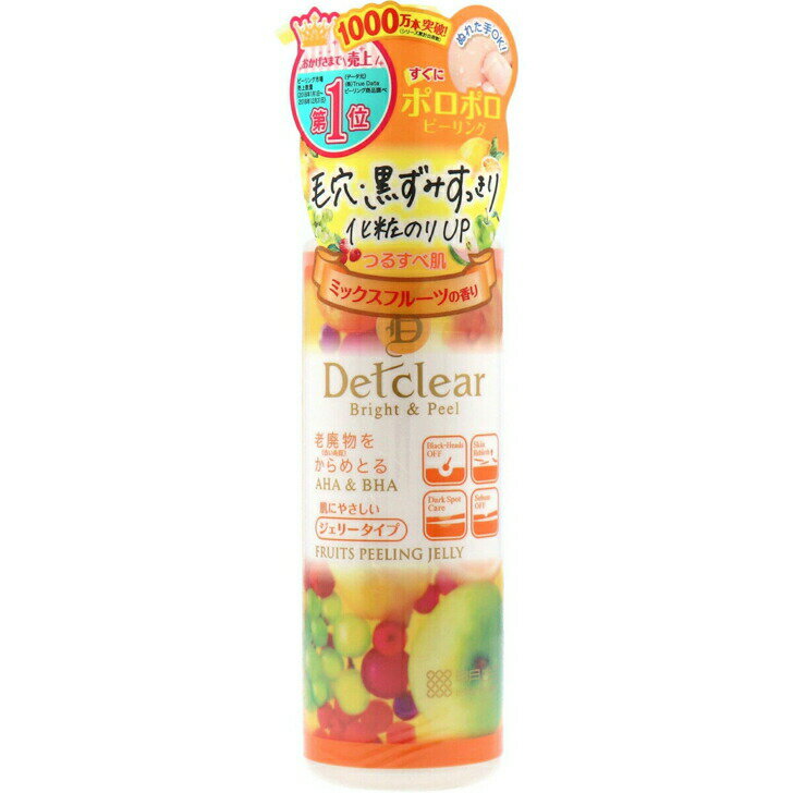 DETクリア ブライト＆ピール ピーリングジェリー ミックスフルーツの香り 180ml 明色化粧水 4902468226045 -sa