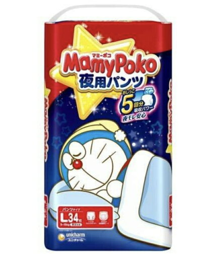 マミーポコパンツ 夜用Lサイズ 34枚 4903111175147 マミーポコパンツ 夜用Lサイズ 34枚 4903111175147