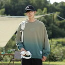 【送料無料】パーカー メンズ 長袖tシャツ メンズ トレーナー 丸首 秋服 グラデーション ゆったり カジュアル おおきいサイズ メンズトップス 春 秋