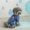 【送料無料】具 カッパ ファスナー 長袖 レインコート つなぎ 帽子付 犬服 いぬ 犬の服 アウトドア 梅雨対策 散歩 旅行 お出かけ ペット用品