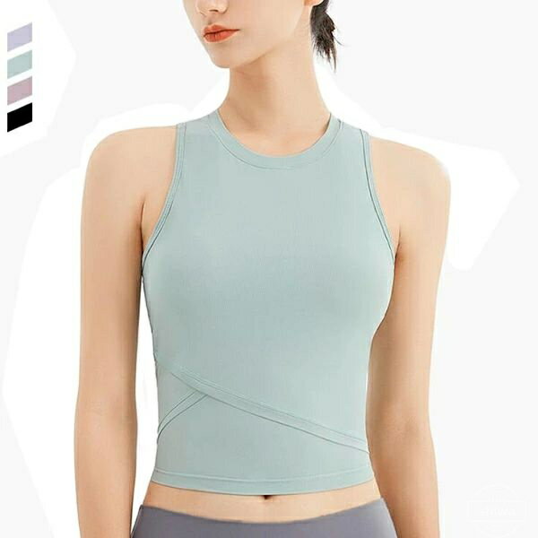 【送料無料】速乾 吸汗 フィットネスウェア ショート丈 ヨガ パッド入り カップ付き セクシー ホット レディース タンクトップ