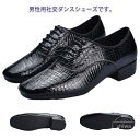 【送料無料】社交ダンスシューズ ワニ柄 ラテンダンスシューズ ヒール 2.5cm ブラック 2タイプ 室外用 室内用 社交ダンス タンゴ(4)