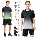 【送料無料】短パン スポーツウェア 半袖 レディース ランニングウェア 夏 トレーニングウェア 2点セット 上下セット