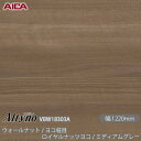 粘着剤付化粧フィルム オルティノ VBW-18303A 抗菌加工 ウォールナット / ヨコ柾目 ロイヤルナッツヨコ / ミディアムグレー 1220mm×50m ...