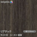 粘着剤付化粧フィルム リアテック TC-5110 ユーカリ 柾目 W1220mm×50mロール TC5110 REATEC カッティングシート 粘着シート のり...