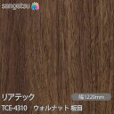 粘着剤付化粧フィルム リアテック TCE-4310 ウォルナット 板目 W1220mm×50mロール TCE4310 REATEC カッティングシート 粘着シー...