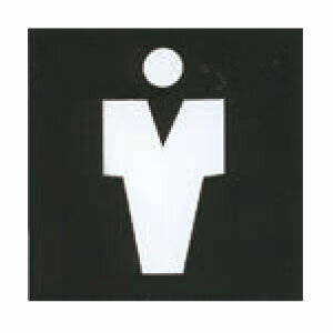 アクリルマットブラックプレート ACMB-013 粘着テープ付 40mm角 HCP／トイレマーク／男子／サインプレート／マンション／アパート／ホテル／ゲストハウス