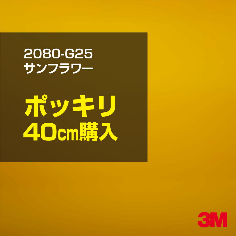 3M カーラッピングフィルム 車 ラッピングシート 2080-G25 サンフラワー 【W1524mm×40cm】 2080G25 旧品番：1080-G25 グロス 光沢あり 艶あり 保護フィルム 黄 イエロー カーラップフィルム DIY 外装 内装 ボンネット スリーエム 送料無料のサムネイル