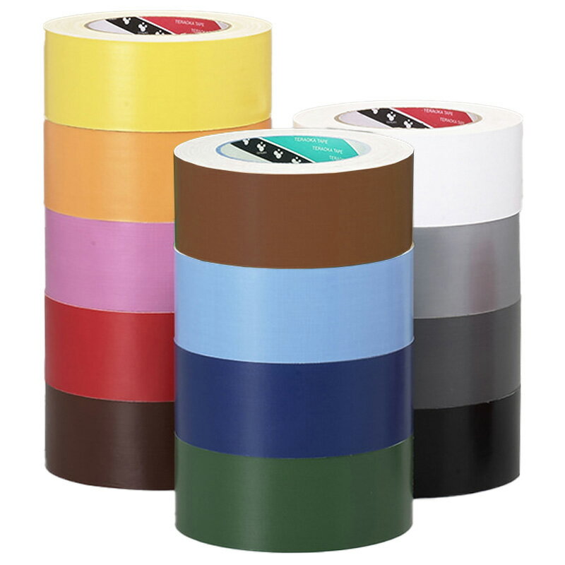 寺岡 カラーオリーブテープ 145（色物）100mm×25m（1ケース 18巻入り）布粘着テープ