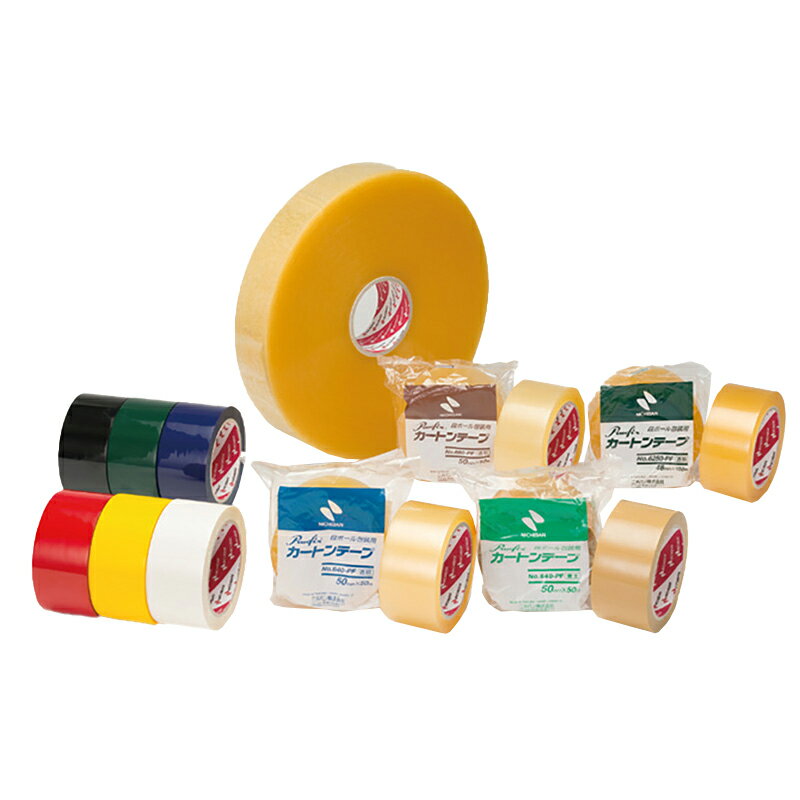 ニチバン カートンテープ 640-PF 白（50mm×50m）（1ケース：50巻入り）