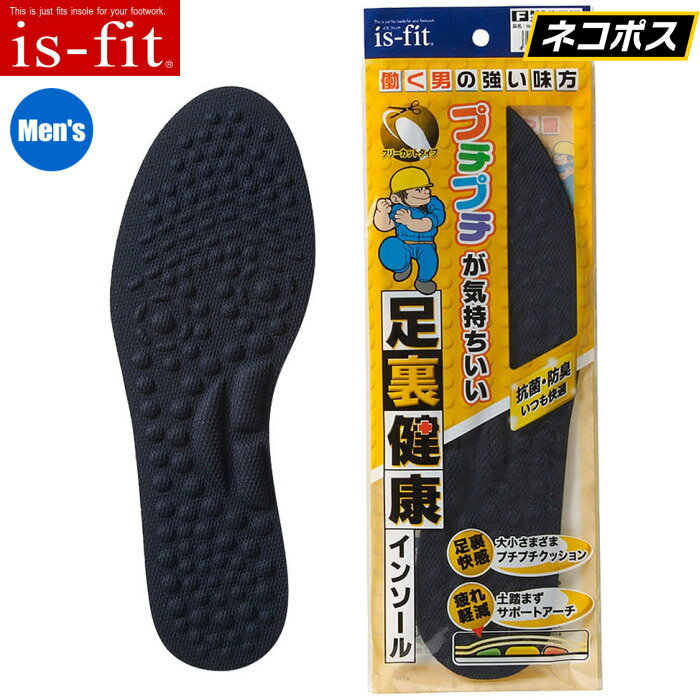 ★ネコポス配送専用★ プチプチクッションが足裏を刺激！　is-fit 働く男 足裏健康インソール　インソー..