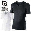 暑さに負けない!パワーストレッチシャツ BODY TOUGHNESS JW-622 冷感パワーストレッチ 半袖Vネックシャツ メンズインナー アンダーシャツ ア...