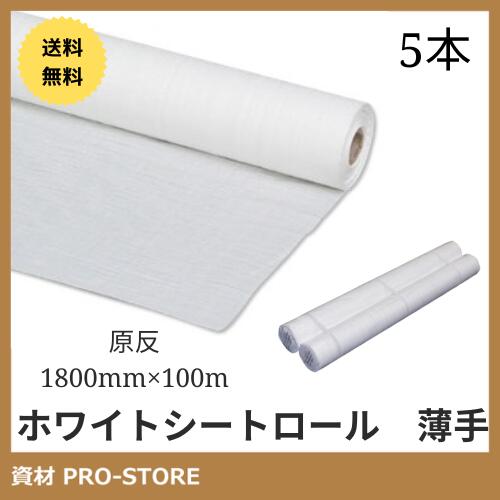 【5本セット】ホワイトシート ロール 1800巾×100m 薄手 原反法人様・企業様限定】 1.8×100 養生シート ホワイトシー…