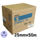 【5/1限定 ポイント5倍】セキスイ ビニクロステープ No.750 25mm×50m 60巻入×4ケースセット