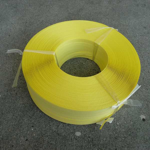 PPバンド 手締め M-15.5 (青/黄)厚み0.6mm 幅15.5mm×長さ1000m巻　1巻 2