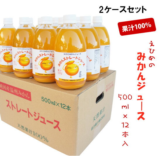 みかんジュース 500ml瓶×12本入 2ケースセット 【果汁100%】| 伯方果汁 オレンジジュース みかんジュース 果汁100% ストレート ジュース オレ...