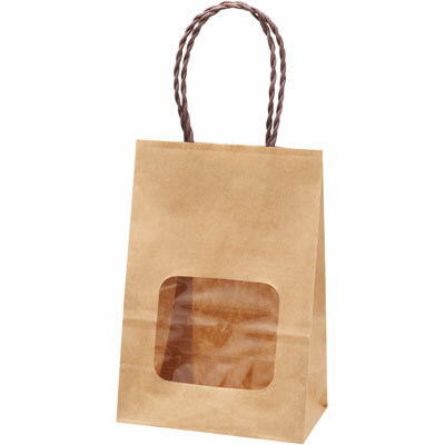 パックタケヤマ ウィンドウミニバッグ　茶無地　こげ茶《入り数：1袋(25枚)》（Y012911）