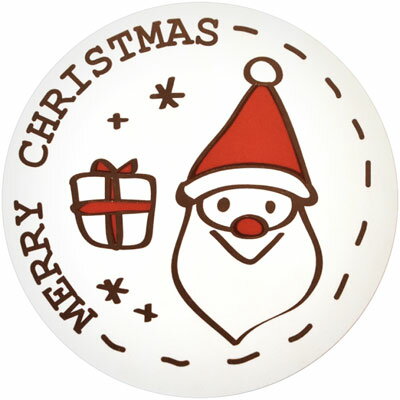 プチリュバン クリスマスラウンドシール サンタ《入り数:1袋(100枚)》(Y012570)
