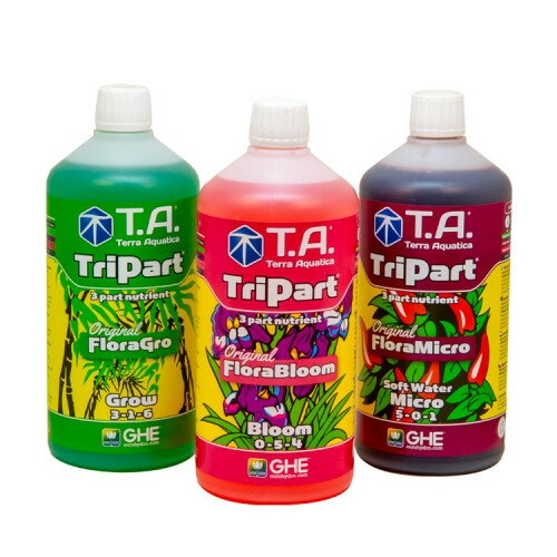 Terra Aquatica/GHE　TriPart 1L SET テラアクアティカ　トリパート(元フローラシリーズ） Hydroponic Nutrients