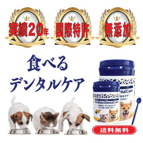 【楽天スーパーSALE★店内最大60％OFF】プロデン デンタルケア 40gx2個セット 送料無料 犬猫用 歯石取り プラーク除去 1日1回食事に振りかけて与えるだけ 歯磨き嫌いのペットに 飼い主様の負担を軽減 全身麻酔が必要な歯石除去手術になる前に 無添加 口臭改善 口臭