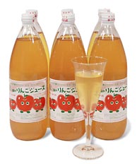 丸かじりできる津軽岩木山りんごの無添加 無加糖100％リンゴジュース 12本（1リットル入り）