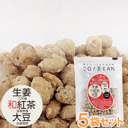 SOY美EAN（ソイビーン）生姜・和紅茶・大豆（72g）【5袋セット】【宮本邦製菓】