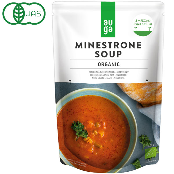 【数量限定】auga オーガニックミネストローネ（MINESTRONE）（400g（約2人前））【むそう商事】