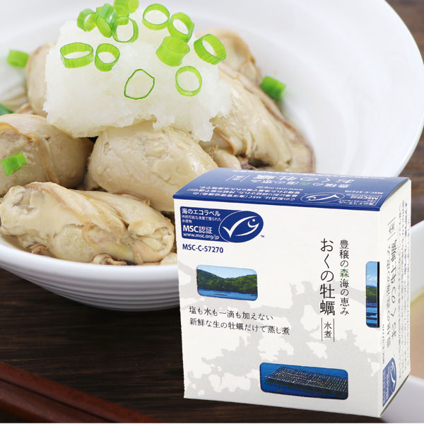 【数量限定】おくの牡蠣・水煮 MSC認証(150g)缶【千葉産直サービス】□