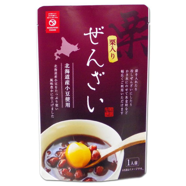 【冬季限定】栗入りぜんざい（180g）【マルヤス食品】