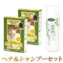 艶やか美髪セット(ヘナ(スーパーブラウン)2個と自然葉シャンプー1本)【グリーンノート】【送料無料】〇