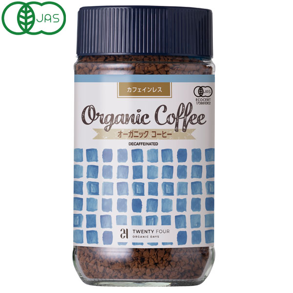 楽天PURE・HEART自然館【3月新商品】24 ORGANICDAYS オーガニックインスタントコーヒーカフェインレス（100g）ビン【おもちゃ箱】