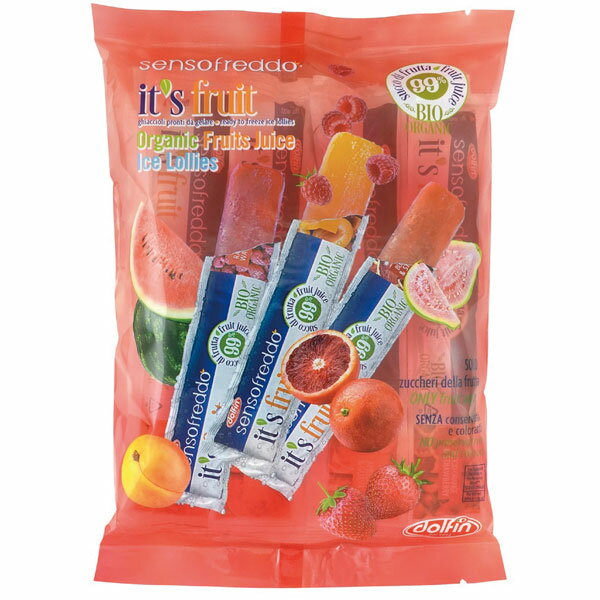 【4月新商品】【夏季限定】オーガニックフルーツウォーターアイスバー（レッド）（400ml（40ml×10本））【Wismettacフーズ】□