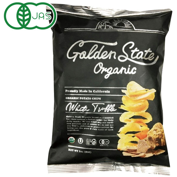 白トリュフの芳醇な香りを楽しむオーガニックポテトチップス有機栽培されたじゃがいもを使用した、ホワイトトリュフ味のオーガニックポテトチップスです。イタリア産白トリュフ入りの塩を使用し、芳醇な香りと上品な味わいをお楽しみいただけます。サクサクとした軽い食感で、素材本来のおいしさを引き立てています。気軽に楽しむスナックだからこそ、素材にこだわって仕上げました。有機栽培されたじゃがいもを使用し、シンプルな製法で素材の風味を活かしています。白トリュフの豊かな香りが広がる、贅沢な味わいです。「GoldenState」は、かつて金の採掘で栄えたことからカリフォルニア州の愛称として親しまれている名前です。その豊かな自然の中で育まれた原材料を使用し、素材の魅力を活かして丁寧に仕上げています。※本品製造工場では、乳・そば・大豆・カシューナッツ・ごまを使用した製品を製造しています。商品詳細商品番号os9387原材料有機じゃがいも（アメリカ）、有機調合油（有機ベニバナ油、有機ヒマワリ油、有機赤ヤシ油）、有機タピオカマルトデキストリン、白トリュフ入り塩［食塩・白トリュフ（イタリア）］内容量85g栄養成分表示（1袋（85g）当たり）エネルギー：486kcal、たんぱく質：6.1g、脂質：30.4g、炭水化物：45.54g、食塩相当量：1.311g賞味期限製造日より常温で1年保存方法高温多湿・直射日光を避けて常温で保存してください。原産国アメリカ合衆国販売元株式会社若翔広告文責有限会社自然館 0957-22-8770【関連ワード】おーがにっくぽてとちっぷすほわいととりゅふ,ゴールデンステートポテトチップス,GoldenState,有機じゃがいも,白トリュフ,トリュフ塩,イタリア産トリュフ,ポテトチップス,ポテチ,スナック菓子,サクサク,贅沢おやつ［おかし］お菓子,おやつ［有機］有機JAS認定,オーガニック,JAS認定,オーガニック栽培,有機栽培［販売］株式会社若翔,株式会社若翔Golden State オーガニックの商品はこちら＞＞