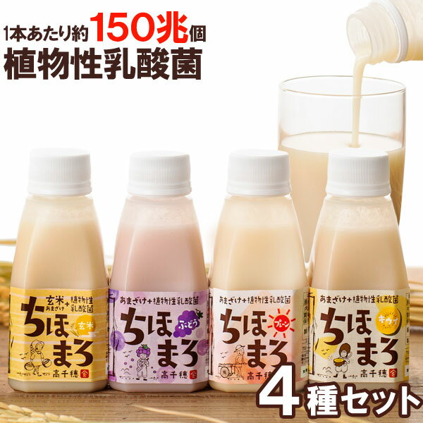 あまざけ＋乳酸菌『ちほまろ』4種セット（プレーン・玄米・ぶどう・キウイ）（150g×各1本）【高千穂ム..