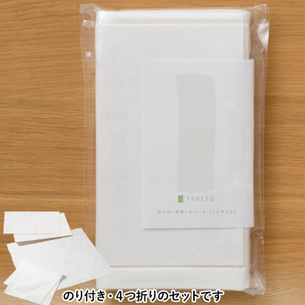【12月新商品】TAKEFU竹布 デイリーサポートシート ミニキット（のり付き・4つ折り各5枚）【ナファ生活研究所】
