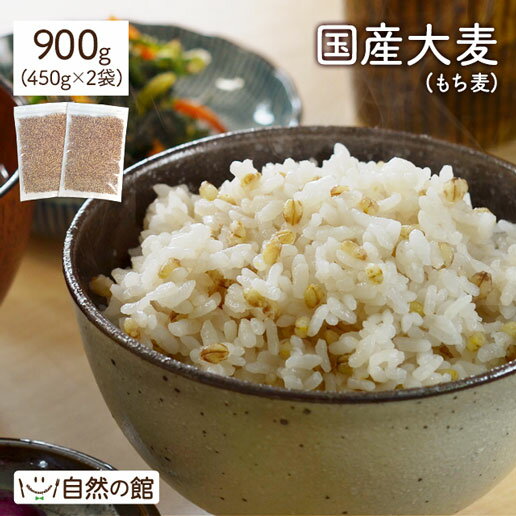 もち麦 国産 合計900g (450g×2) ダイシモチ 送料無料 もちむぎ 保存食 非常食 訳あり